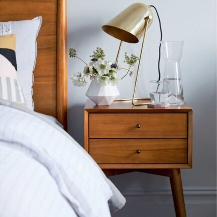 Mid Century Solid Wood Bedside Table
