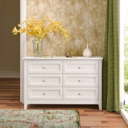 Modern Wooden 6 Drawers Dresser for Bedroom