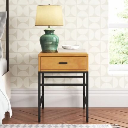 Wood End Table With Storage
