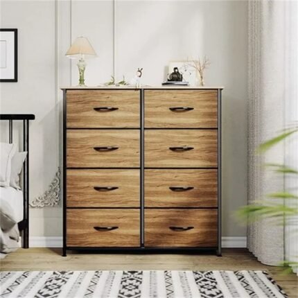 Wooden Top Cabinet 8 Drawers - burlywood Grain
